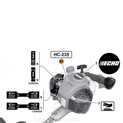 ECHO part X503008340 — IPL diagram snippet (6x zoom, amber highlight)