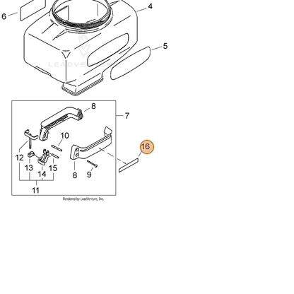 ECHO part X503008360 — IPL diagram snippet (6x zoom, amber highlight)