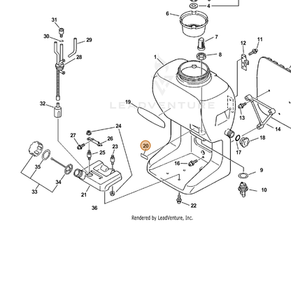 ECHO part X503008420 — IPL diagram snippet (6x zoom, amber highlight)