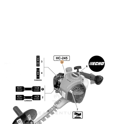 ECHO part X503008630 — IPL diagram snippet (6x zoom, amber highlight)