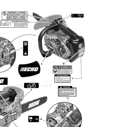 ECHO part X503008690 — IPL diagram snippet (6x zoom, amber highlight)