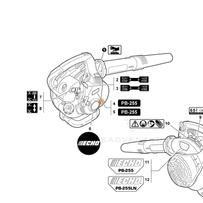 ECHO part X503008750 — IPL diagram snippet (6x zoom, amber highlight)