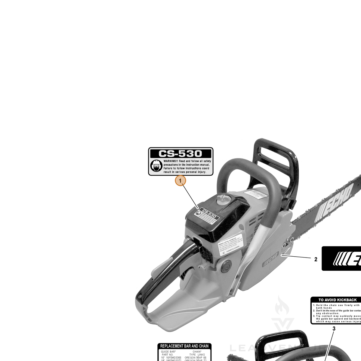 ECHO part X503009050 — IPL diagram snippet (6x zoom, amber highlight)
