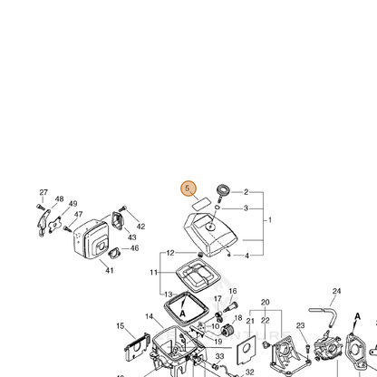 ECHO part X503009160 — IPL diagram snippet (6x zoom, amber highlight)