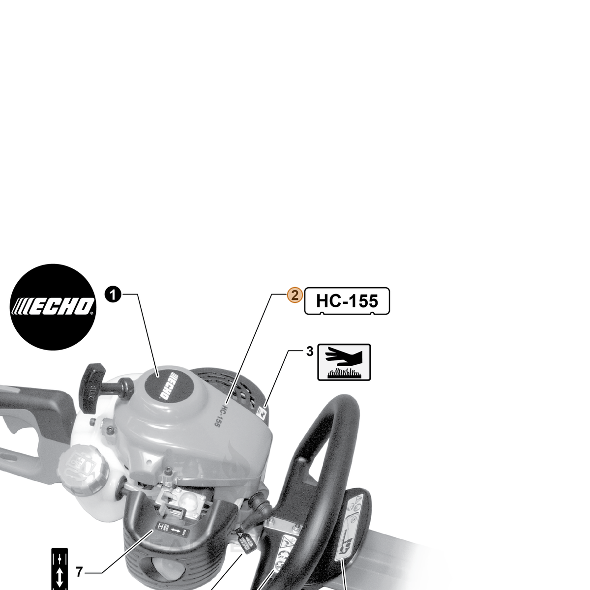 ECHO part X503009220 — IPL diagram snippet (6x zoom, amber highlight)