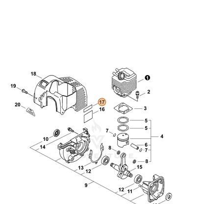 ECHO part X503009430 — IPL diagram snippet (6x zoom, amber highlight)
