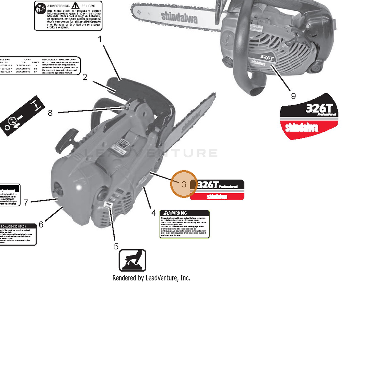 ECHO part X503009450 — IPL diagram snippet (6x zoom, amber highlight)