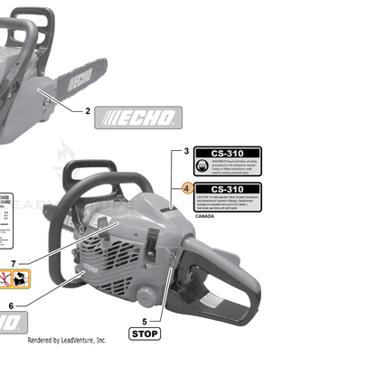 ECHO part X503009470 — IPL diagram snippet (6x zoom, amber highlight)