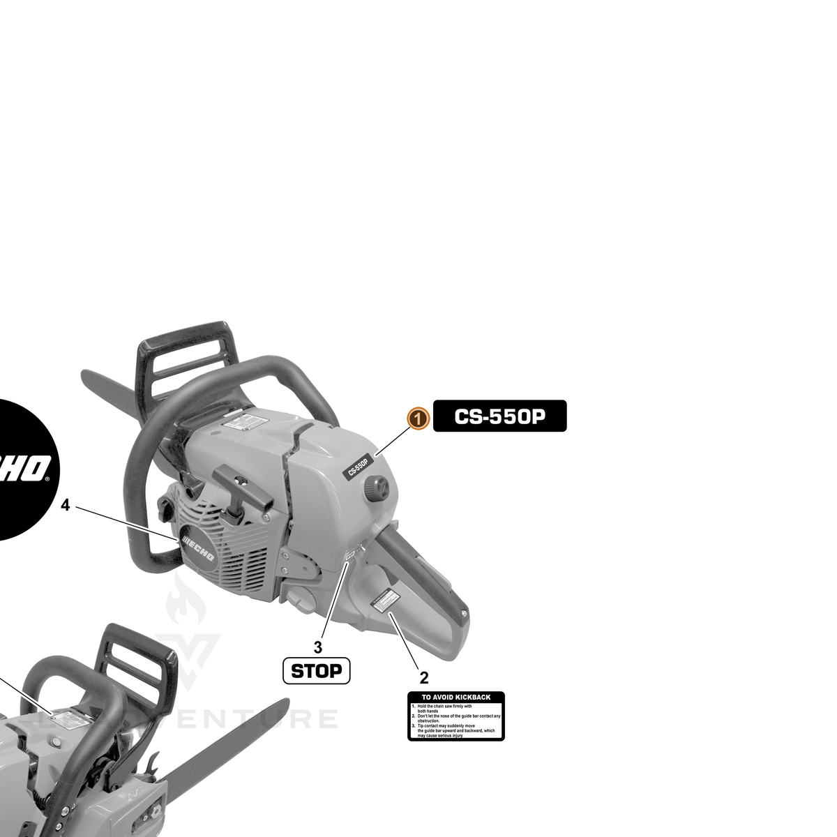 ECHO part X503010420 — IPL diagram snippet (6x zoom, amber highlight)