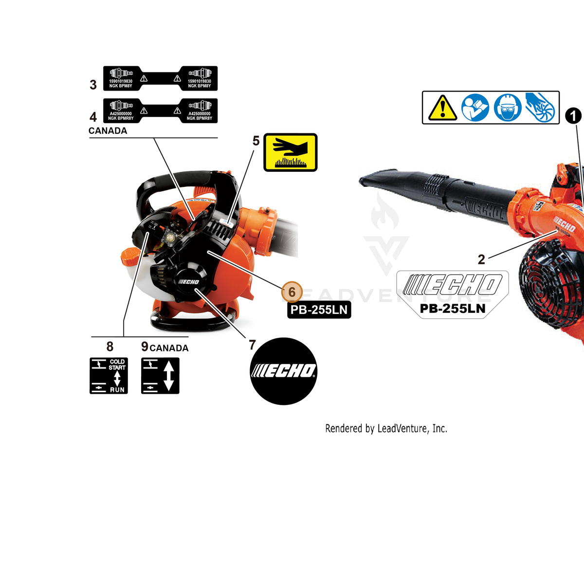 ECHO part X503011550 — IPL diagram snippet (6x zoom, amber highlight)