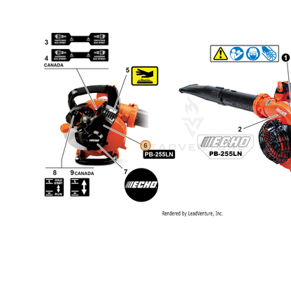ECHO part X503011550 — IPL diagram snippet (6x zoom, amber highlight)