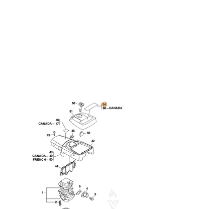 ECHO part X503012830 — IPL diagram snippet (6x zoom, amber highlight)
