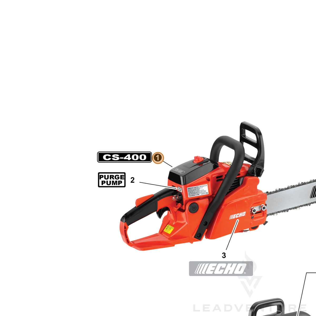 ECHO part X503012850 — IPL diagram snippet (6x zoom, amber highlight)
