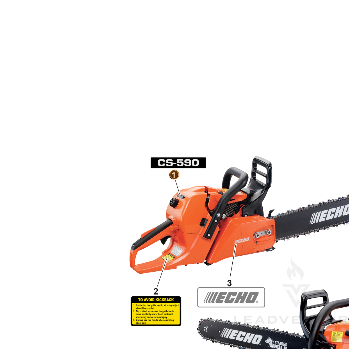 ECHO part X503013100 — IPL diagram snippet (6x zoom, amber highlight)