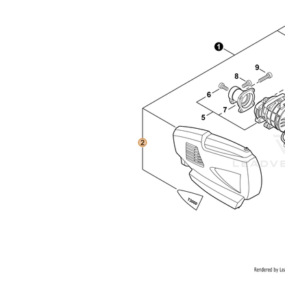 ECHO part X503013360 — IPL diagram snippet (6x zoom, amber highlight)
