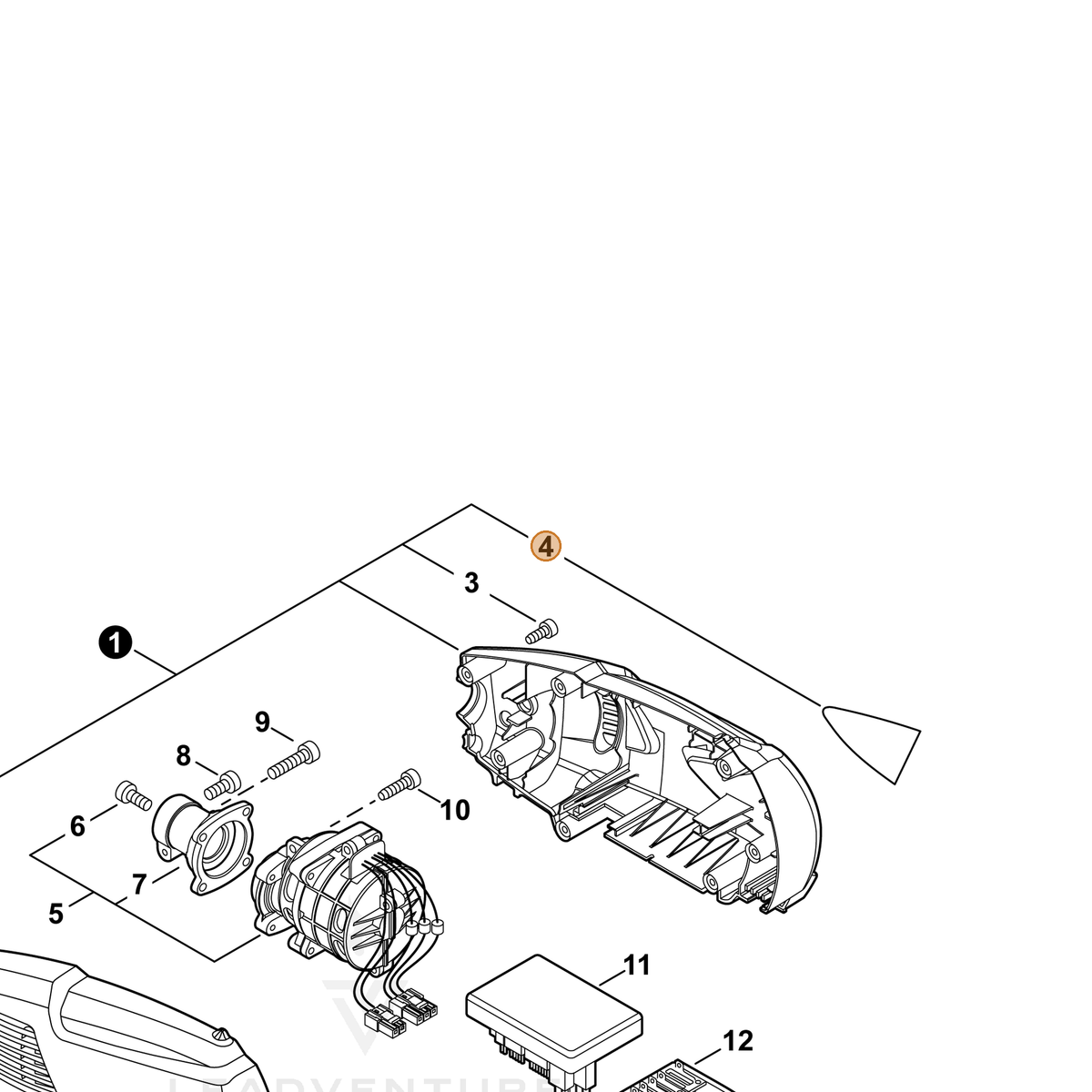 ECHO part X503013370 — IPL diagram snippet (6x zoom, amber highlight)