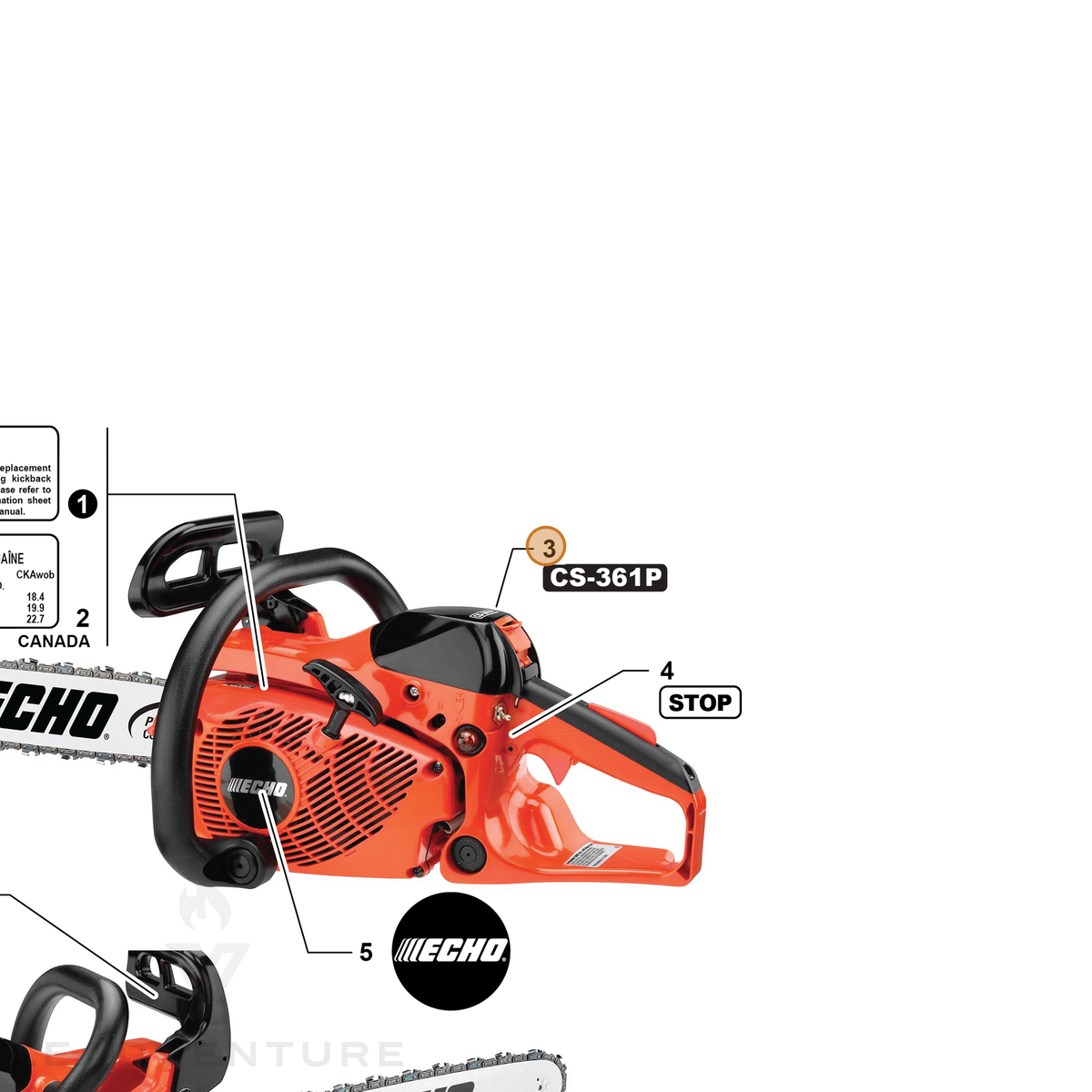 ECHO part X503013380 — IPL diagram snippet (6x zoom, amber highlight)