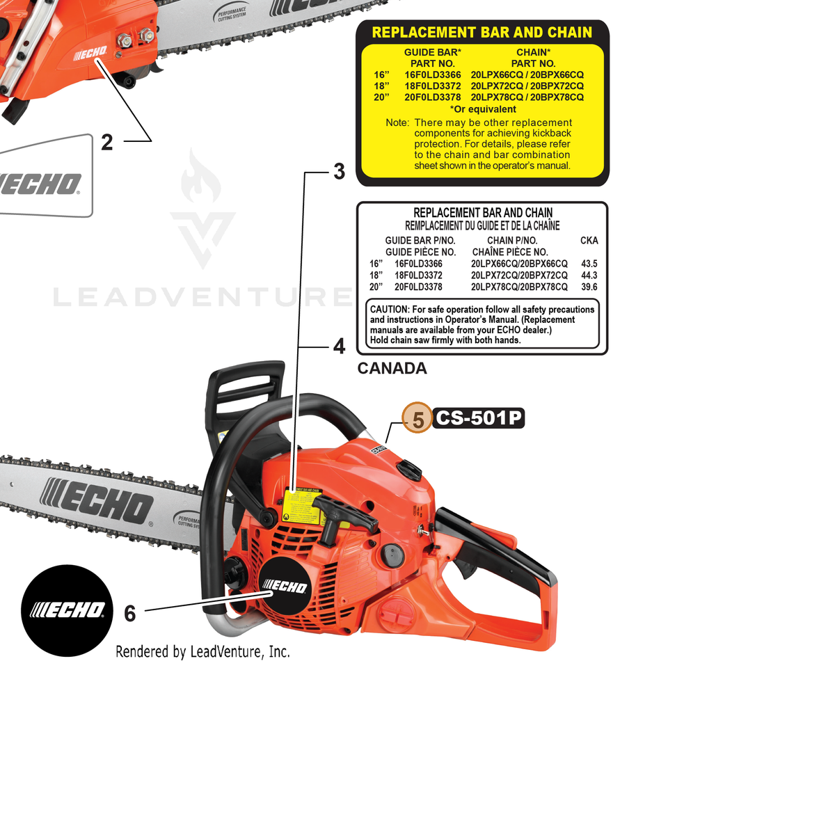 ECHO part X503013730 — IPL diagram snippet (6x zoom, amber highlight)