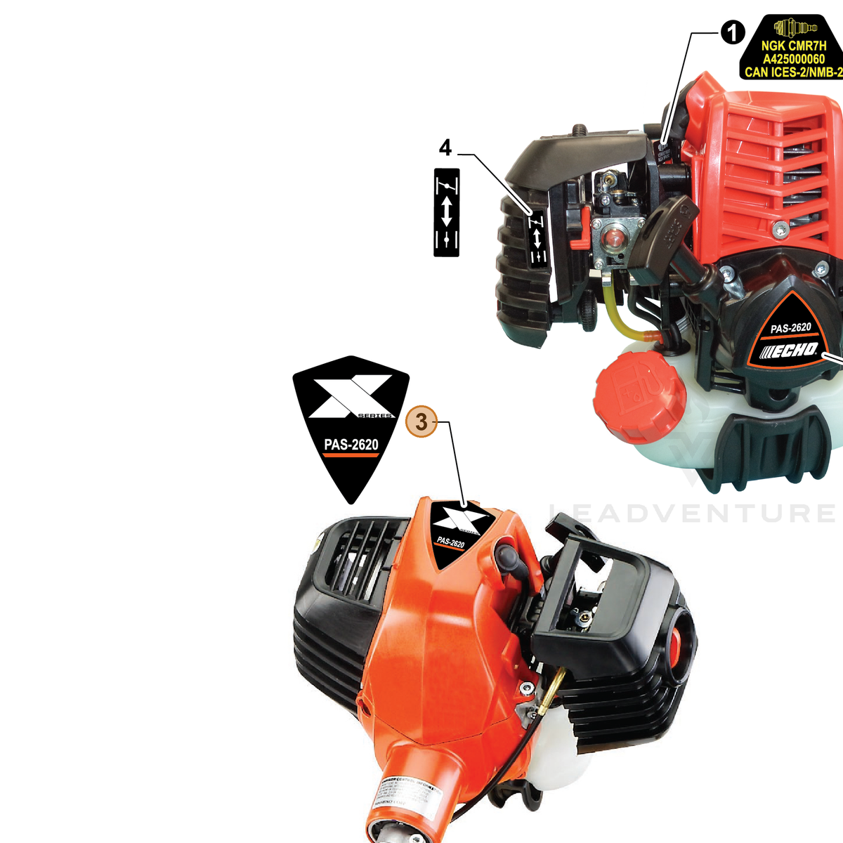 ECHO part X503014401 — IPL diagram snippet (6x zoom, amber highlight)