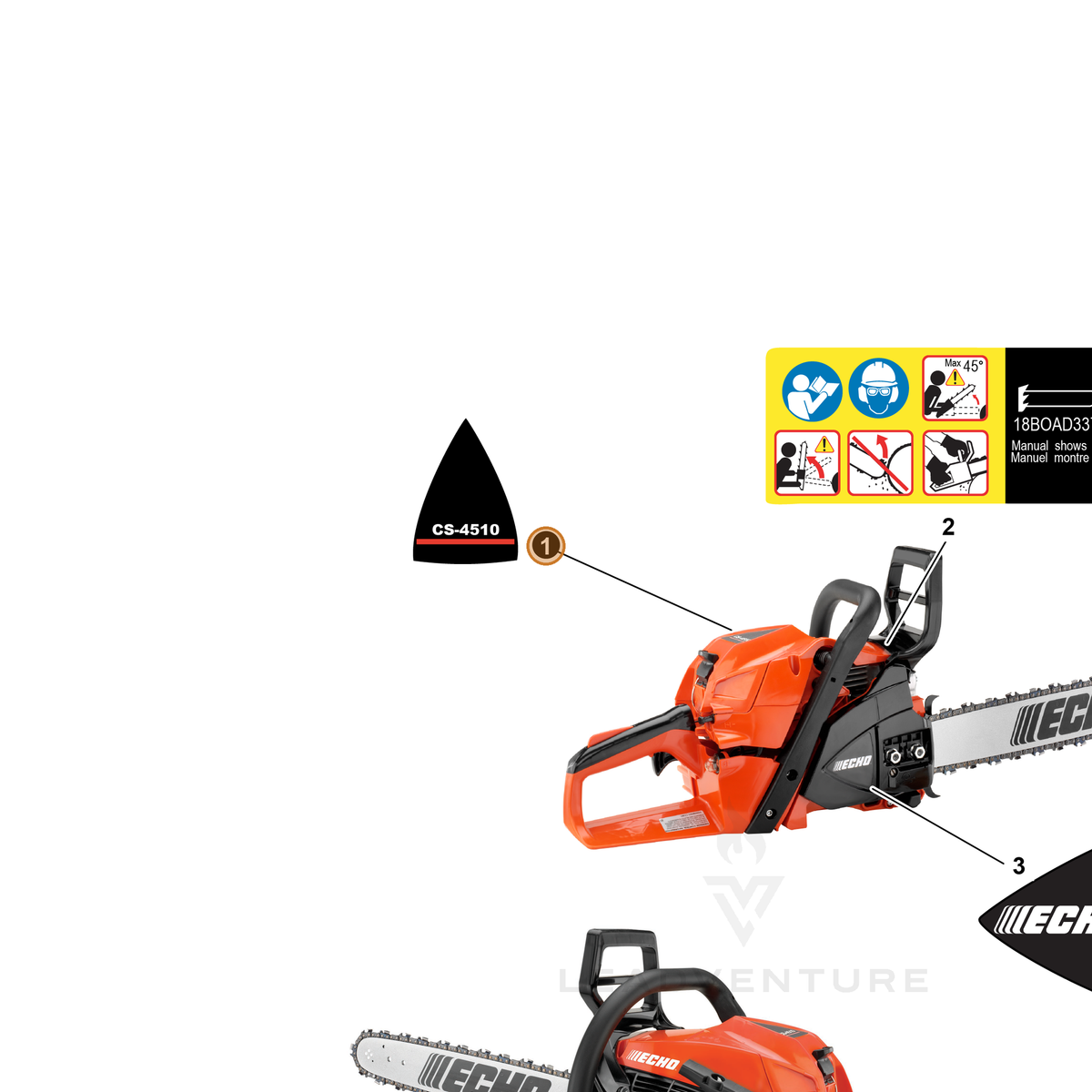 ECHO part X503014610 — IPL diagram snippet (6x zoom, amber highlight)