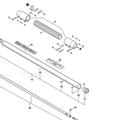 ECHO part X503015150 — IPL diagram snippet (6x zoom, amber highlight)