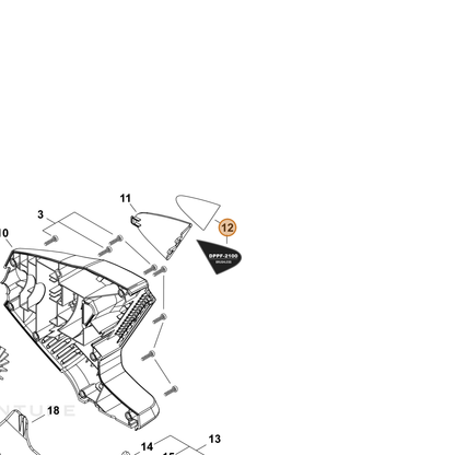 ECHO part X503016590 — IPL diagram snippet (6x zoom, amber highlight)