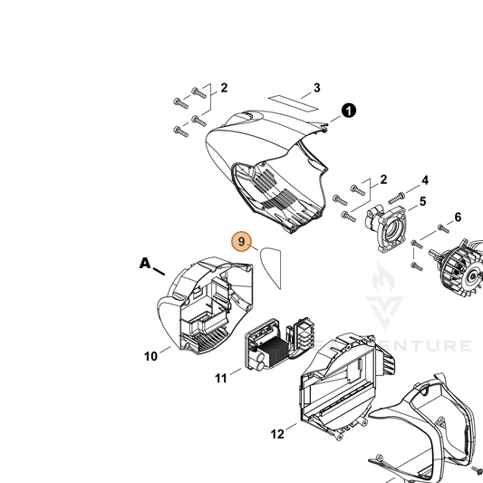 Echo part X503016980 — IPL diagram snippet (6x zoom, amber highlight)