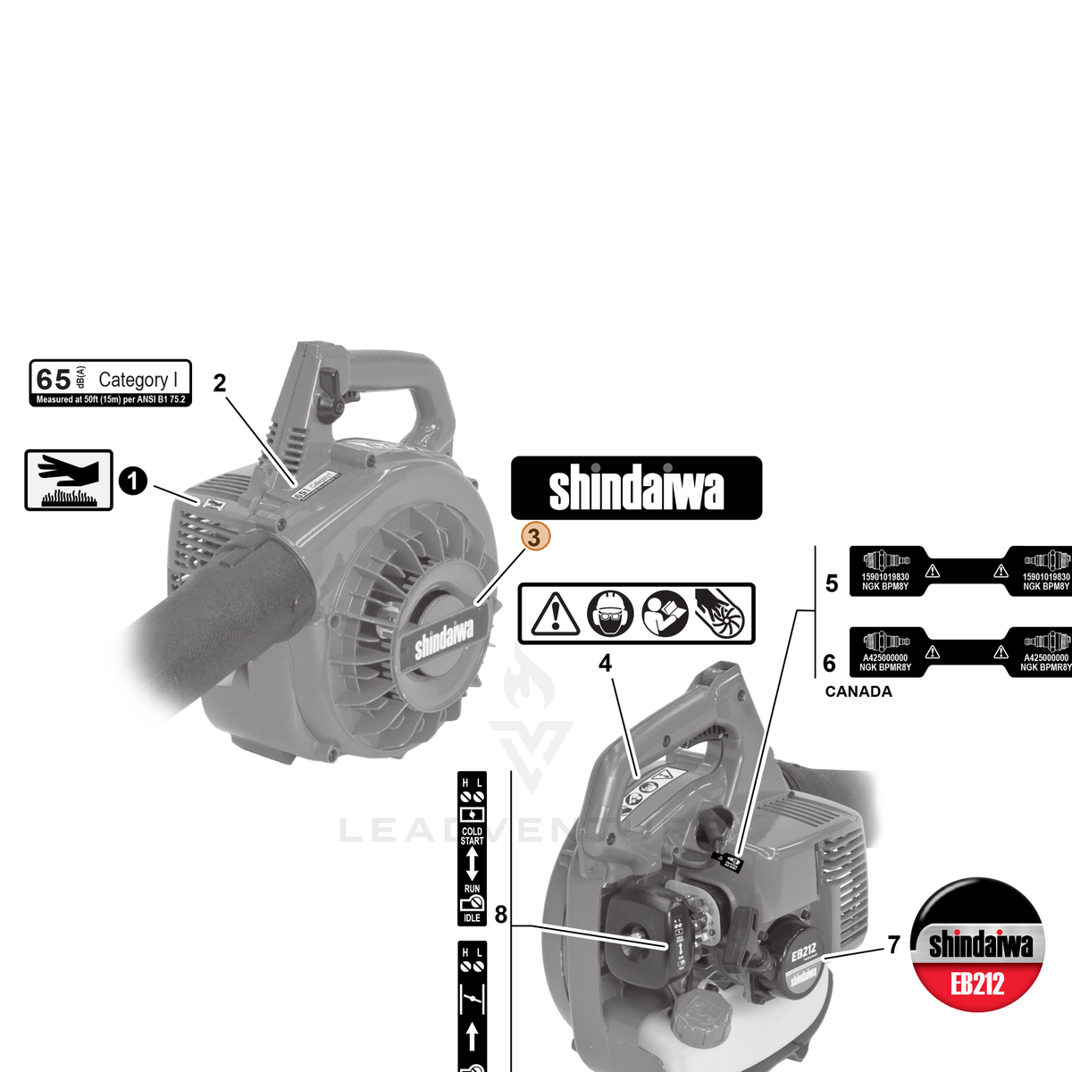 ECHO part X504000930 — IPL diagram snippet (6x zoom, amber highlight)