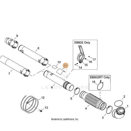 Echo part X504001070 — IPL diagram snippet (6x zoom, amber highlight)