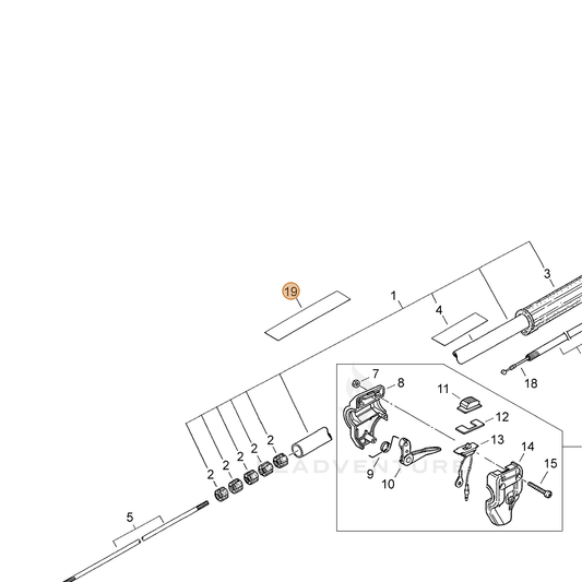 Echo part X504001360 — IPL diagram snippet (6x zoom, amber highlight)