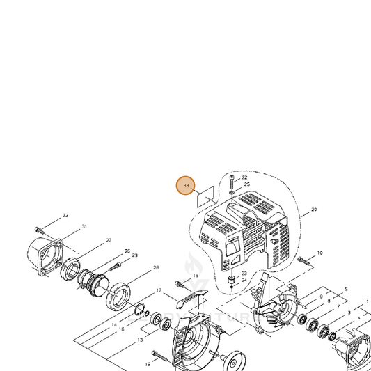 Echo part X504003250 — IPL diagram snippet (6x zoom, amber highlight)