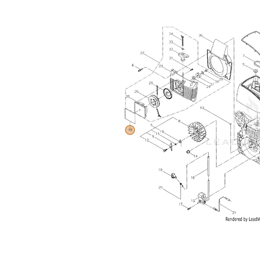 Echo part X504004540 — IPL diagram snippet (6x zoom, amber highlight)