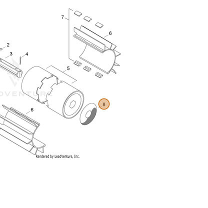 ECHO part X504006302 — IPL diagram snippet (6x zoom, amber highlight)
