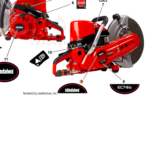 Echo part X504008390 — IPL diagram snippet (6x zoom, amber highlight)