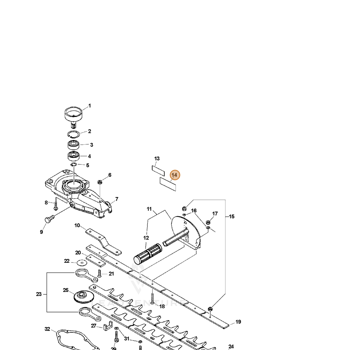 ECHO part X505000271 — IPL diagram snippet (6x zoom, amber highlight)