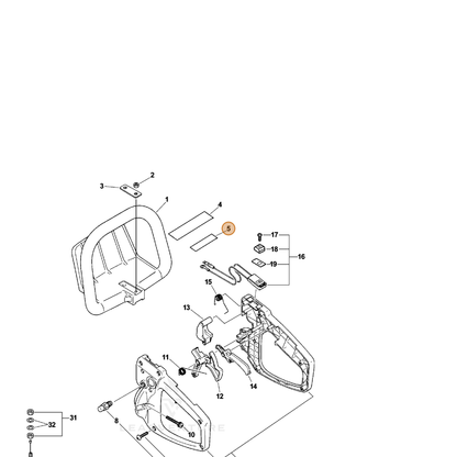 ECHO part X505000290 — IPL diagram snippet (6x zoom, amber highlight)