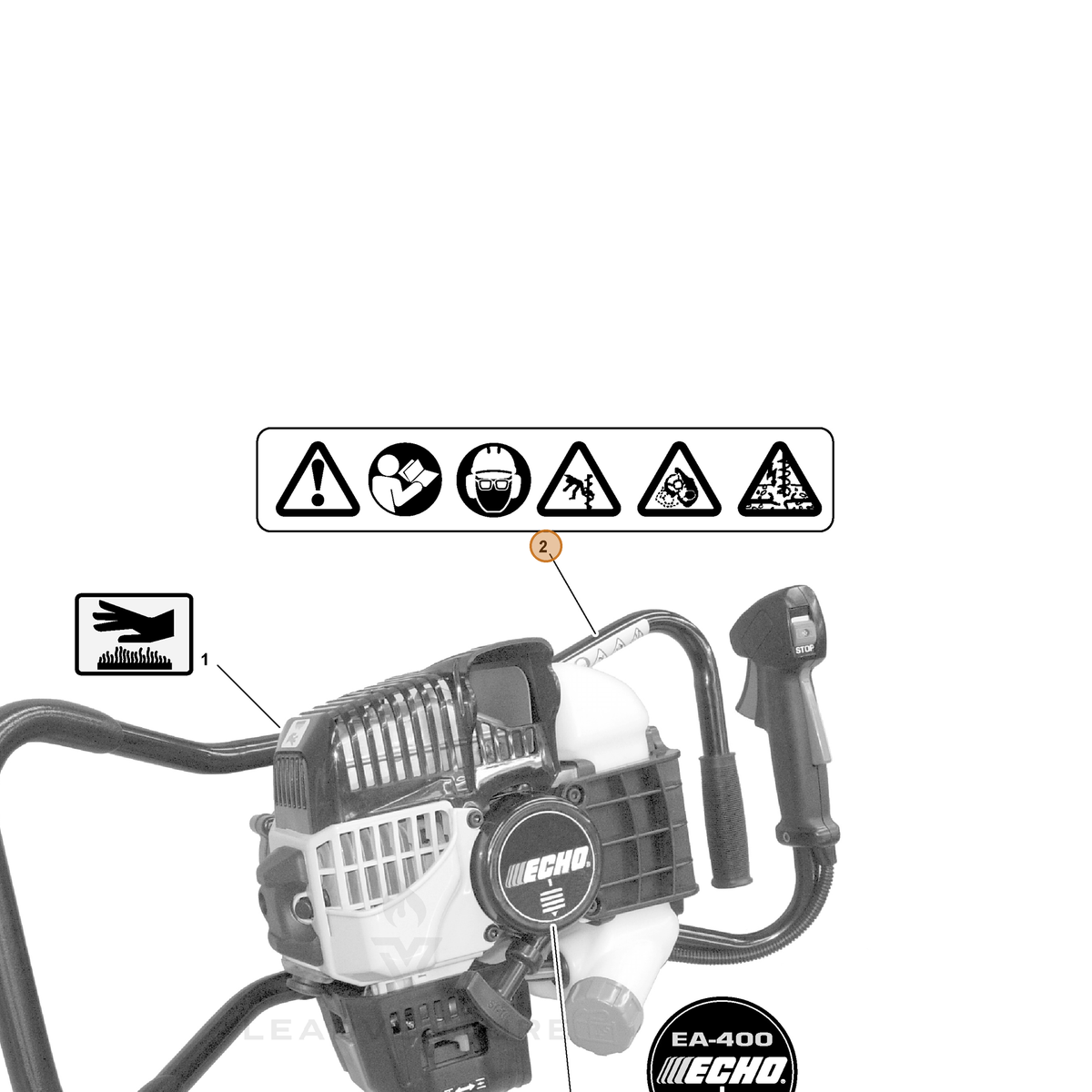 ECHO part X505000920 — IPL diagram snippet (6x zoom, amber highlight)