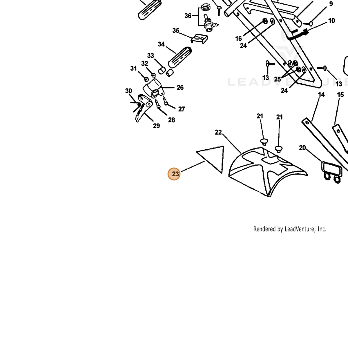 ECHO part X505001210 — IPL diagram snippet (6x zoom, amber highlight)