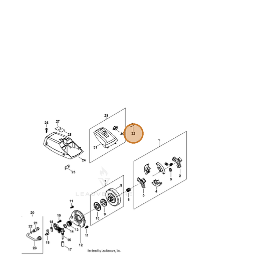 Echo part X505003610 — IPL diagram snippet (6x zoom, amber highlight)