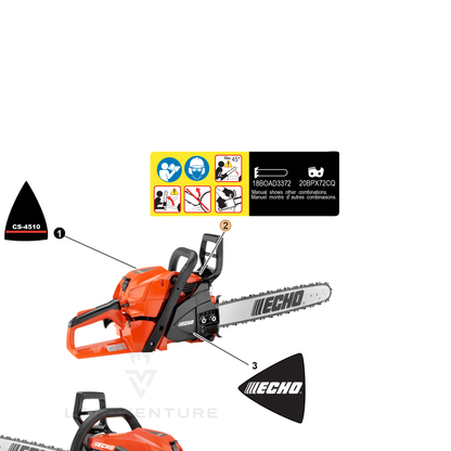 ECHO part X505010090 — IPL diagram snippet (6x zoom, amber highlight)