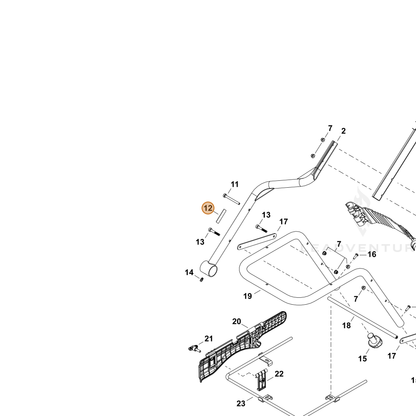 ECHO part X505011090 — IPL diagram snippet (6x zoom, amber highlight)