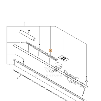 ECHO part X505011540 — IPL diagram snippet (6x zoom, amber highlight)