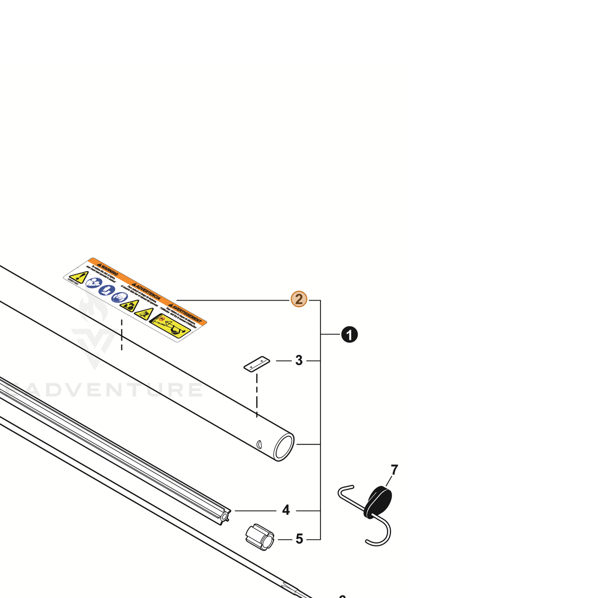 ECHO part X505011920 — IPL diagram snippet (6x zoom, amber highlight)