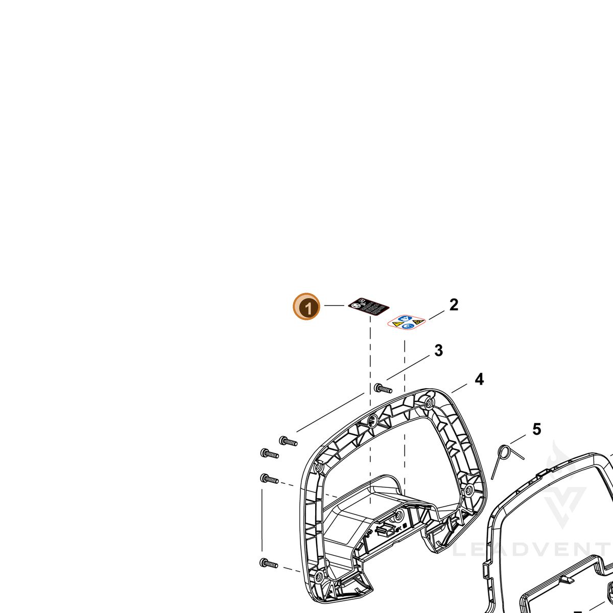Echo part X505012170 — IPL diagram snippet (6x zoom, amber highlight)