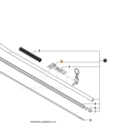 ECHO part X505012190 — IPL diagram snippet (6x zoom, amber highlight)