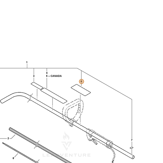 Echo part X505012260 — IPL diagram snippet (6x zoom, amber highlight)
