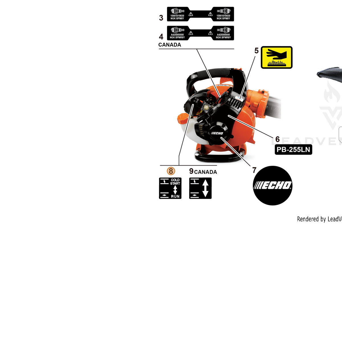 ECHO part X506000080 — IPL diagram snippet (6x zoom, amber highlight)