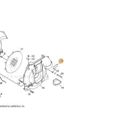 ECHO part X508000020 — IPL diagram snippet (6x zoom, amber highlight)