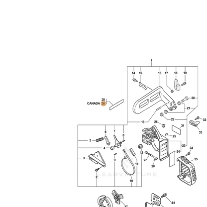 ECHO part X524000811 — IPL diagram snippet (6x zoom, amber highlight)