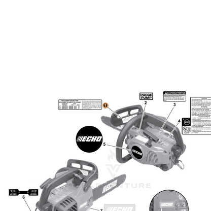 ECHO part X524000812 — IPL diagram snippet (6x zoom, amber highlight)